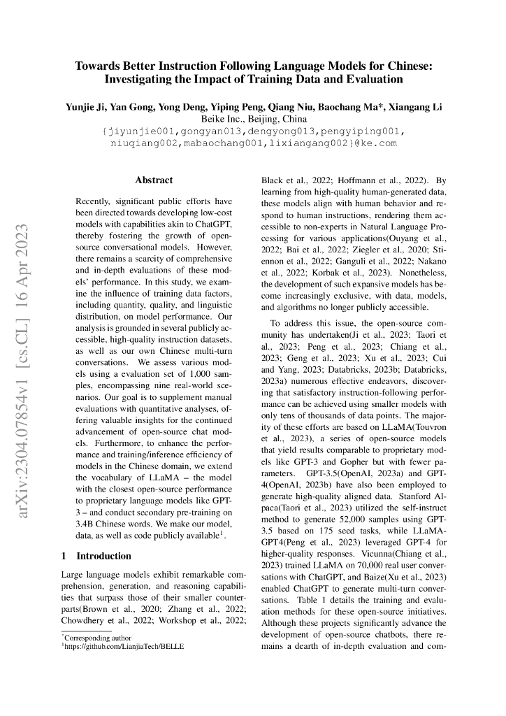 探究训练数据和评估对中文指示性语言模型的影响（英文版）