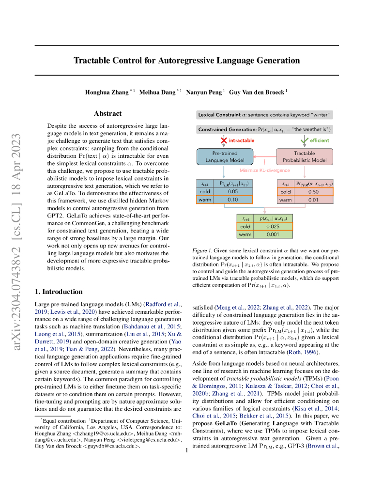 可控的自回归语言生成（英文版）