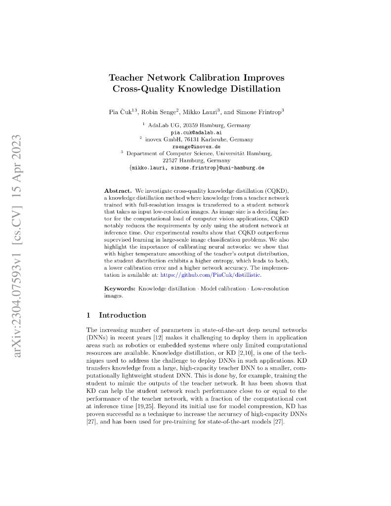 教师网络校准改善跨质量知识蒸馏（英文版）