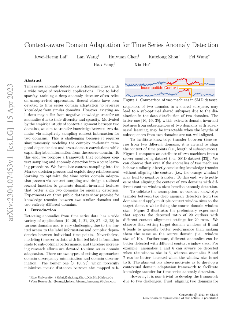 面向上下文的领域适应方法用于时序异常检测（英文版）