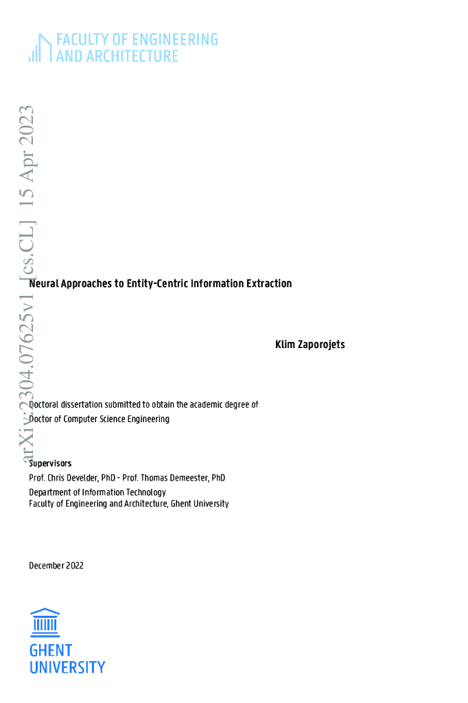实体中心信息抽取的神经网络方法（英文版）