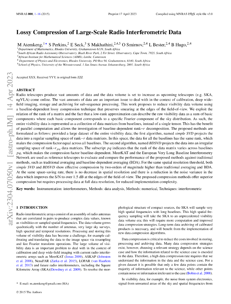 大规模射电干涉数据的有损压缩（英文版）