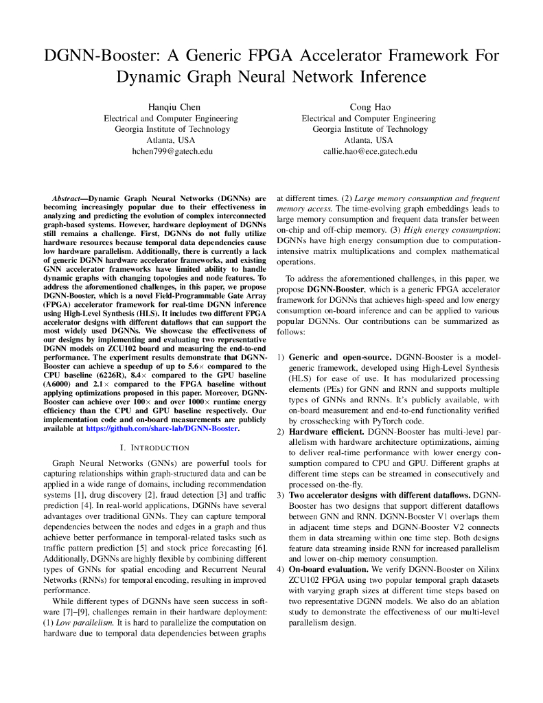 DGNN-Booster：动态图神经网络推理的通用 FPGA 加速器框架（英文版）
