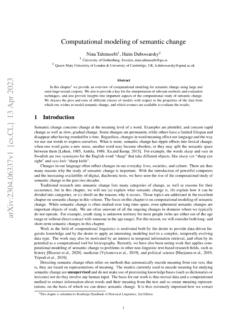 语义变迁的计算建模（英文版）