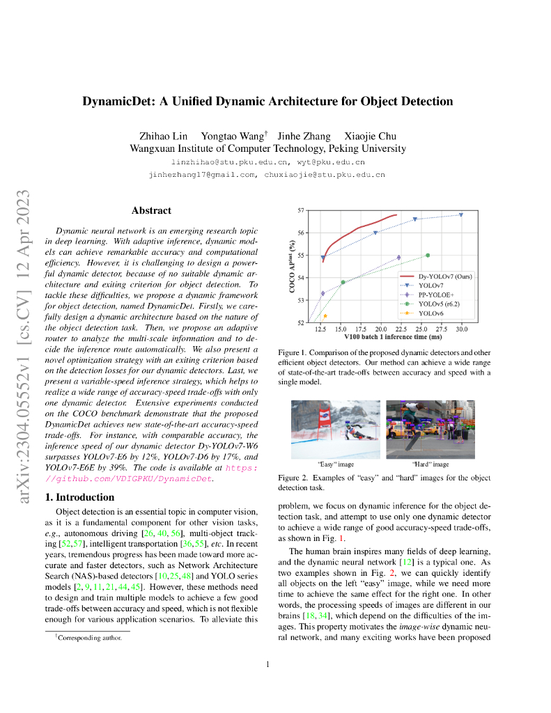 DynamicDet:一种用于物体检测的统一动态架构（英文版）