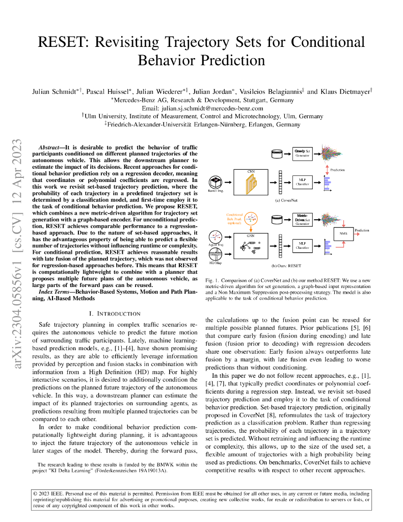 RESET:重访轨迹集以进行条件行为预测（英文版）