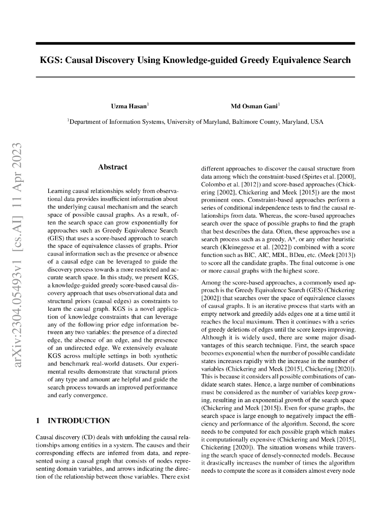 KGS:使用知识引导的贪心等价搜索进行因果发现（英文版）