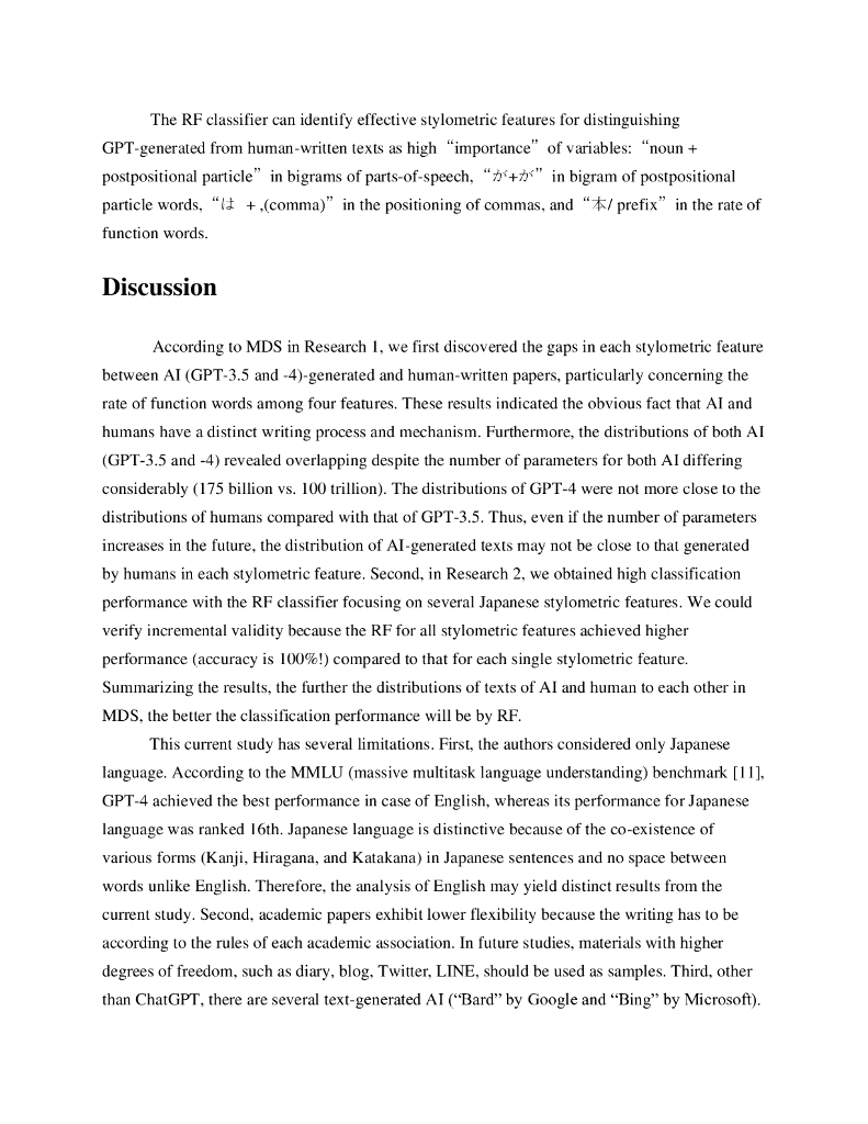 通过日语风格测量分辨 ChatGPT (-3.5, -4) 生成与人工写作的论文（英文版）_第8页