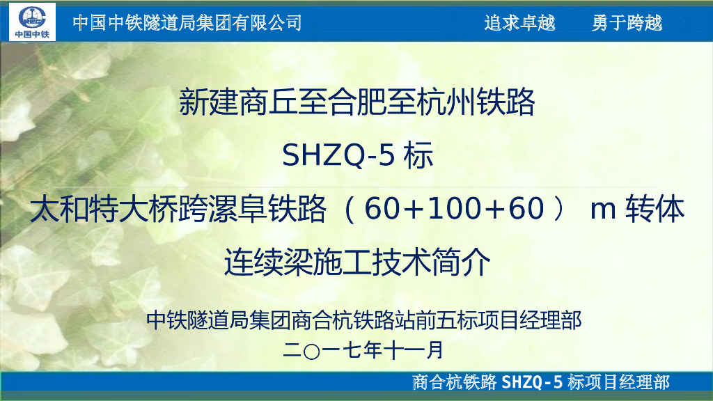 特大桥转体连续梁施工技术介绍