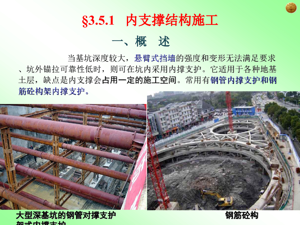 建筑工程基坑工程内支撑结构施工培训PPT