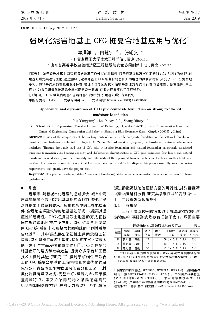 强风化泥岩地基上CFG桩复合地基应用与优点