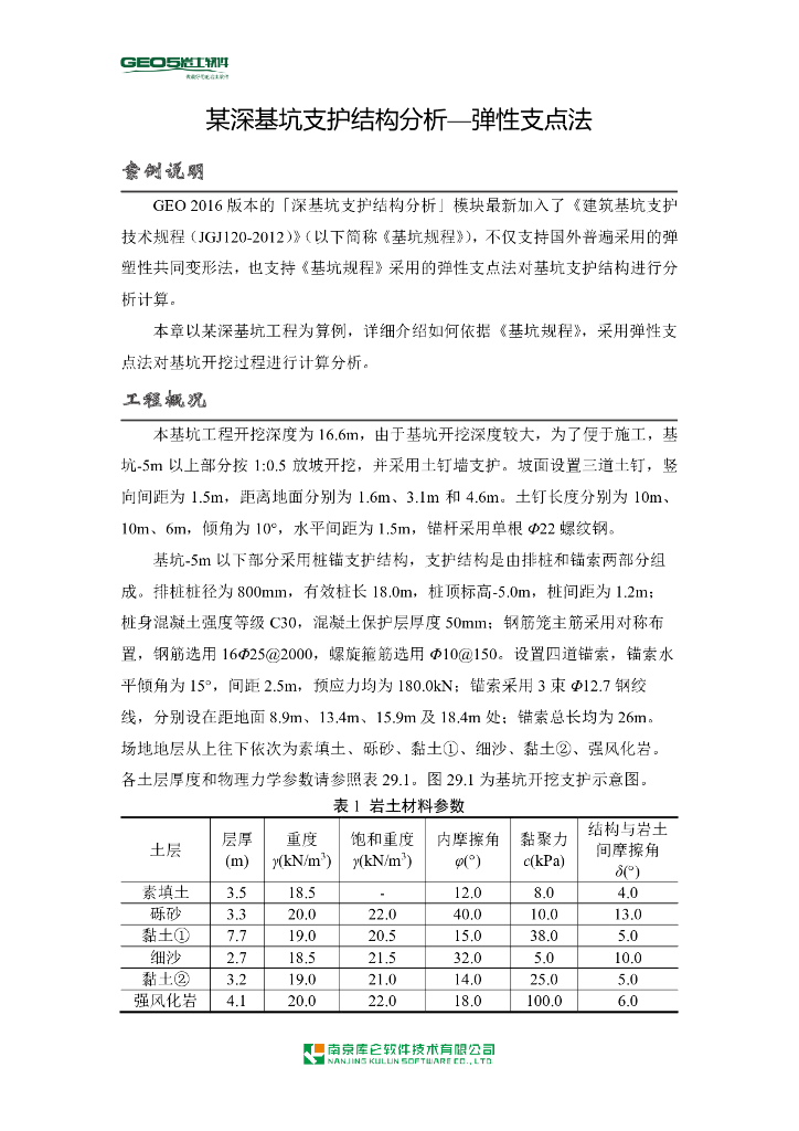 基坑支护结构分析—弹性支点法