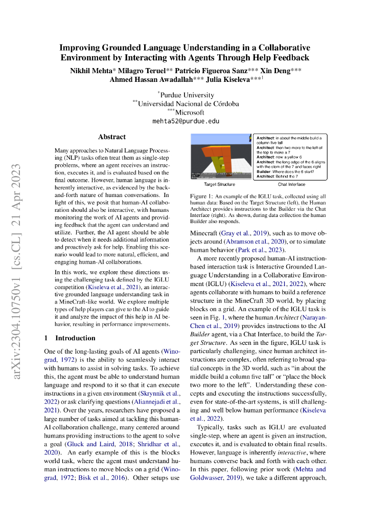 通过互相反馈与代理互动，提高基于场景的语言理解能力（英文版）