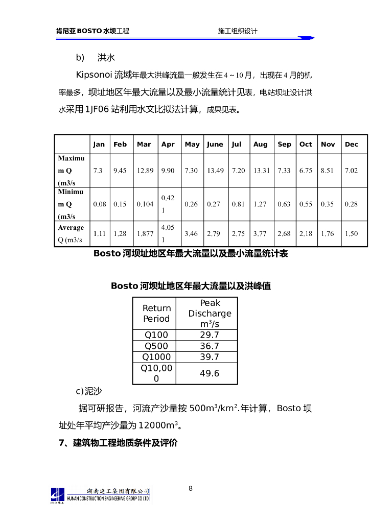 肯尼亚BOSTO水坝工程Word版（共19页）_第8页