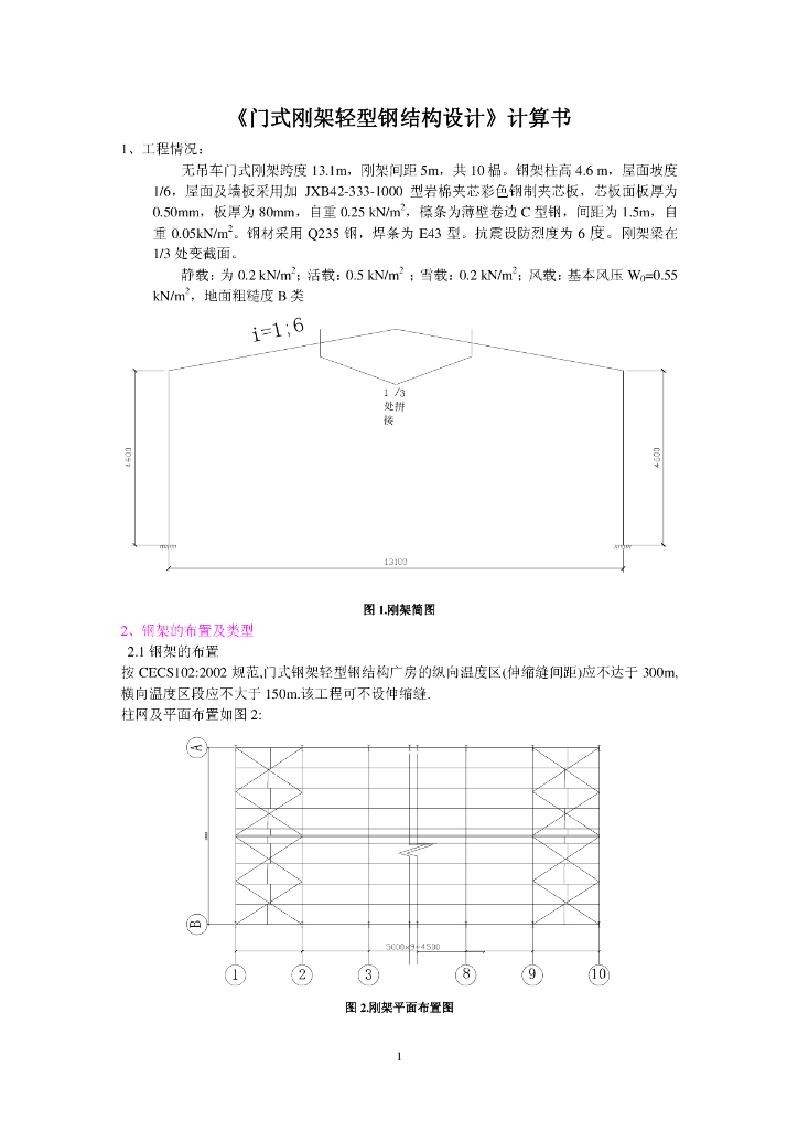 门式刚架轻型钢结构计算书（pdf）