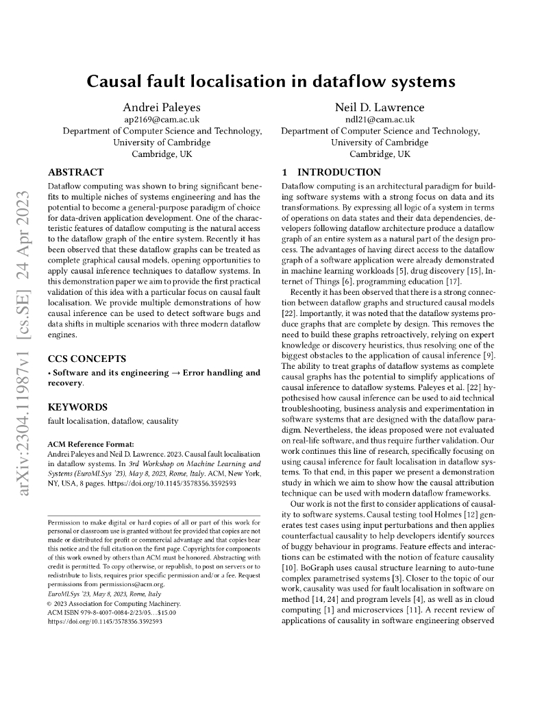 数据流系统中的因果故障定位（英文版）