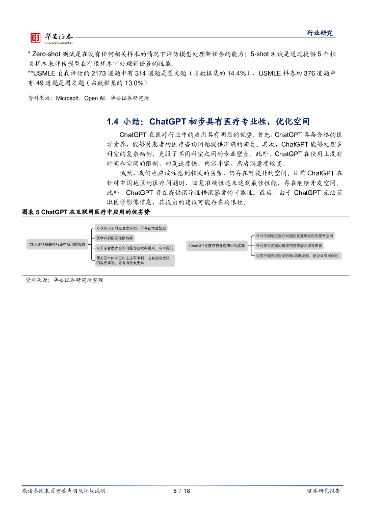 华安证券：医疗AI专题二：专业性与实用性兼备，ChatGPT类聊天AI在医疗端的使用报告_第8页