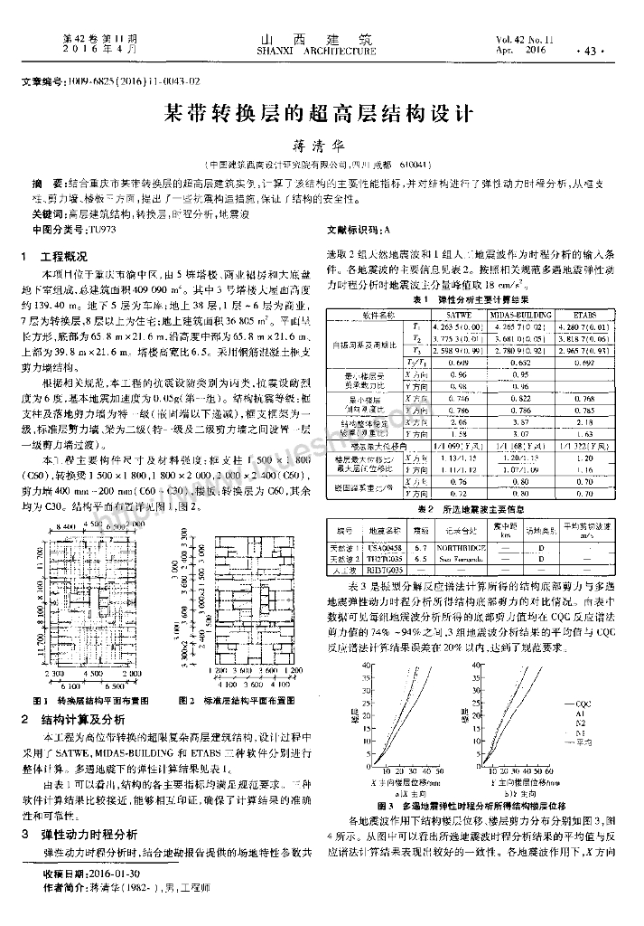 某带转换层的超高层结构设计