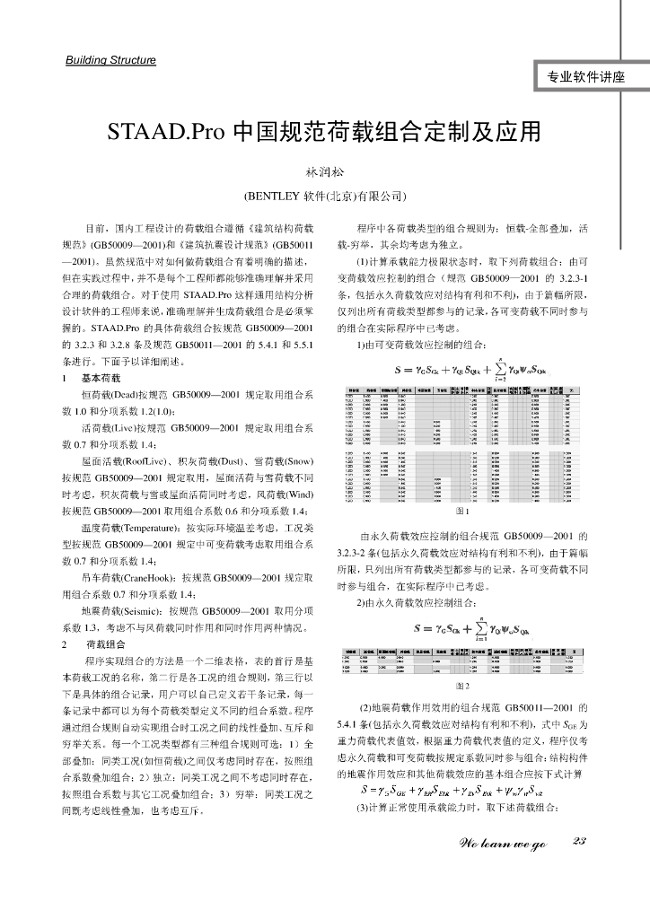 STAAD.Pro中国规范荷载组合定制及应用