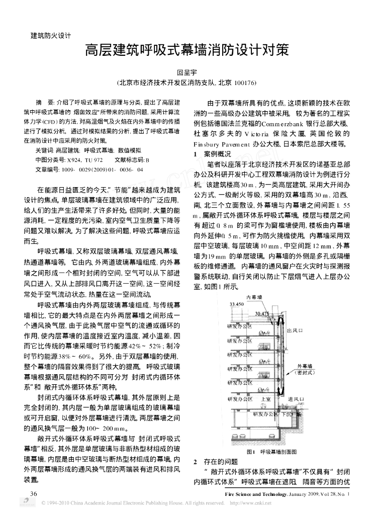 高层建筑呼吸式幕墙消防设计对策
