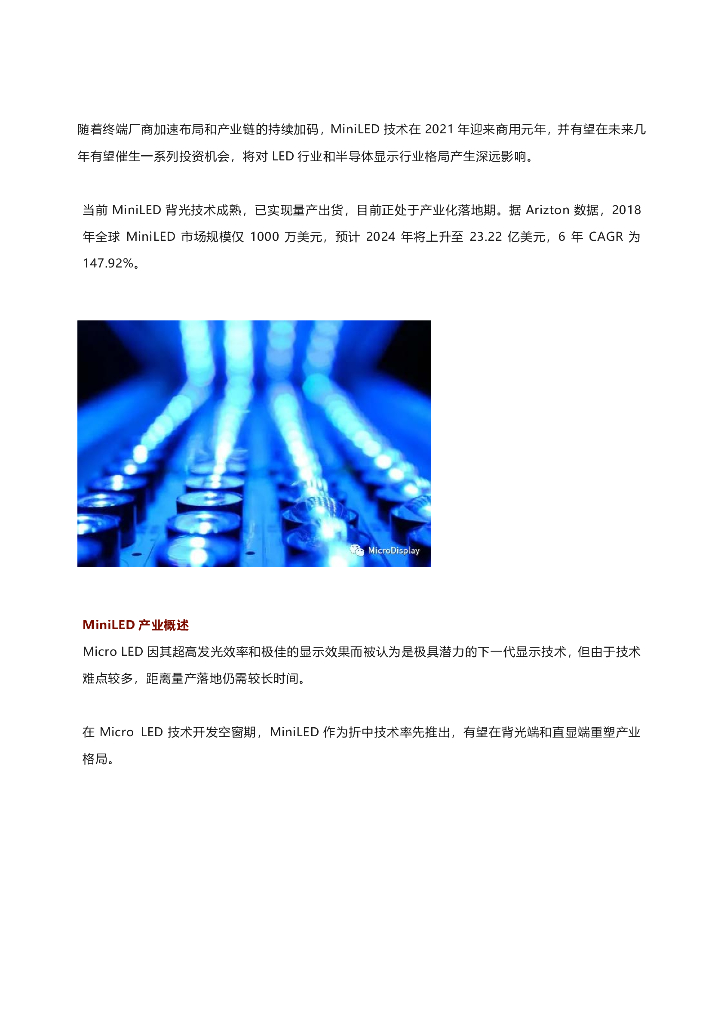 MiniLED 产业链全景解析