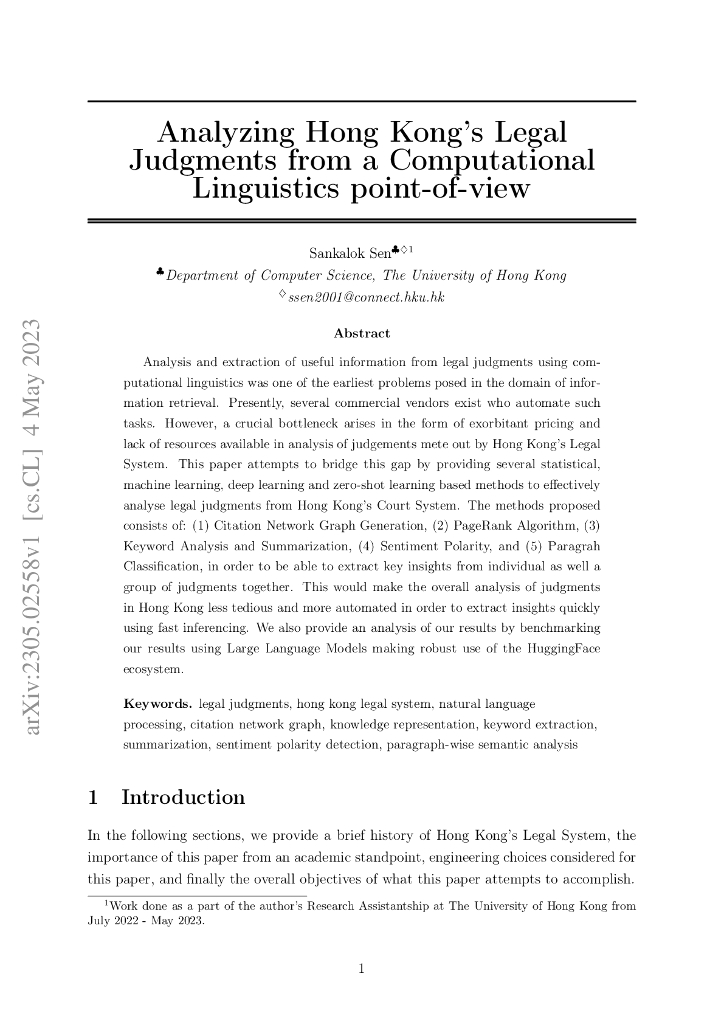 从计算语言学的角度分析香港法律判例（英文版）