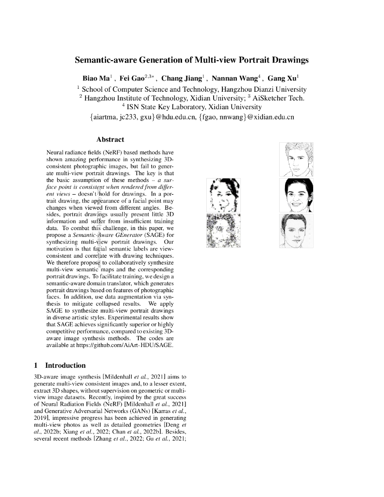 语义感知生成多视角人像画（英文版）