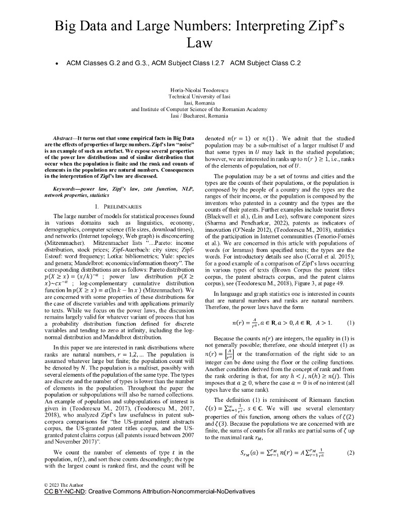 大数据与大量数字。解读齐夫定律（英文版）