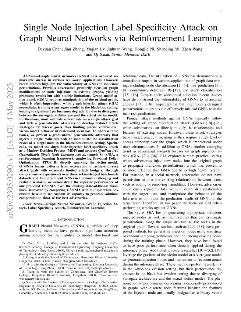 基于强化学习的图神经网络节点注入标签特异性攻击（英文版）