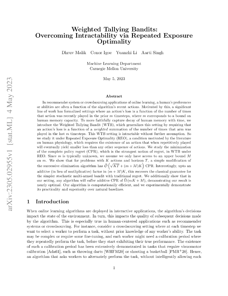 加权记分贝叶斯多臂老虎机算法：通过重复曝光优化解决计算难题（英文版）