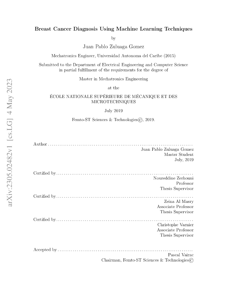 利用机器学习技术进行乳腺癌诊断（英文版）