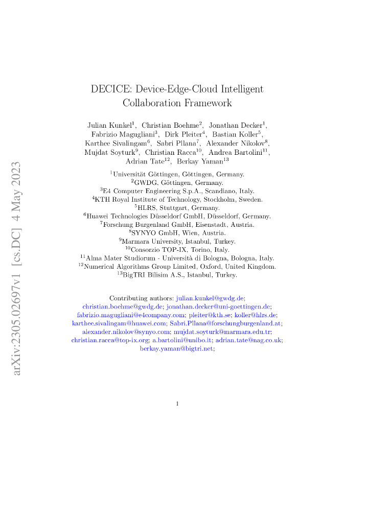 DECICE：设备边缘云智能协同框架（英文版）