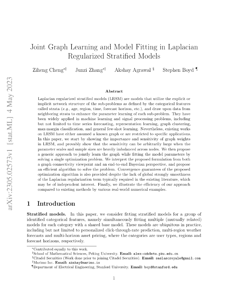 Laplacian 正则化分层模型中的联合图学习和模型拟合（英文版）