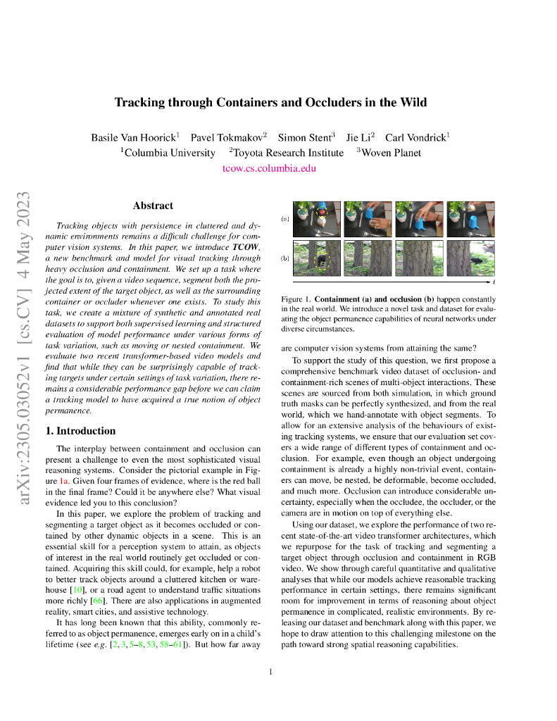 在野外环境中跟踪容器和遮挡物（英文版）