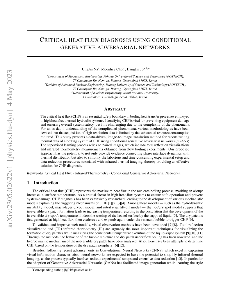 使用条件生成对抗网络进行临界热流诊断（英文版）