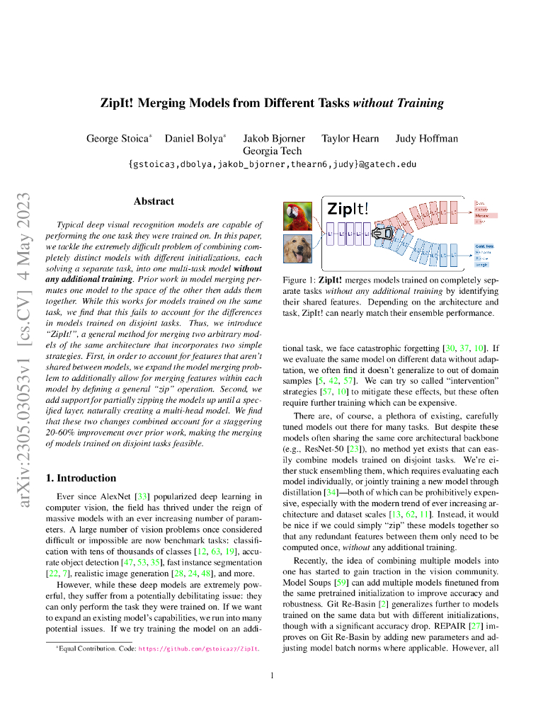 ZipIt!不训练合并不同任务的模型（英文版）