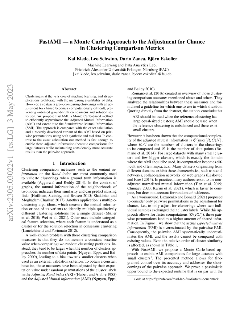 FastAMI-用蒙特卡罗方法进行聚类比较度量中的机会调整（英文版）