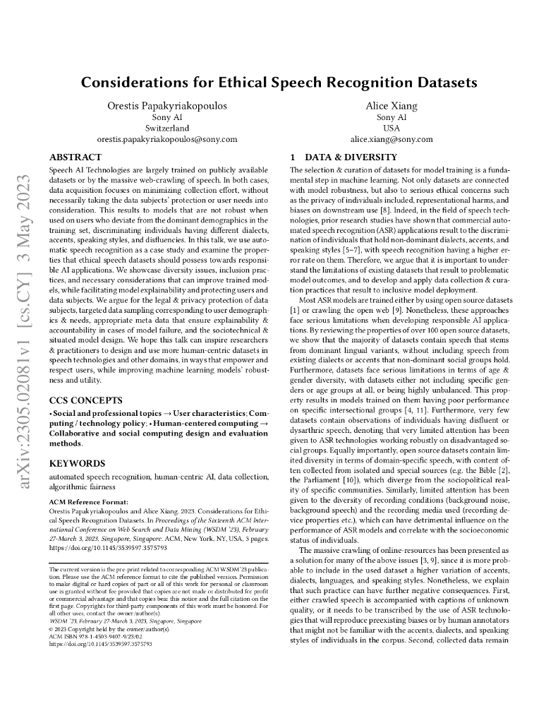 道德语音识别数据集的注意事项（英文版）