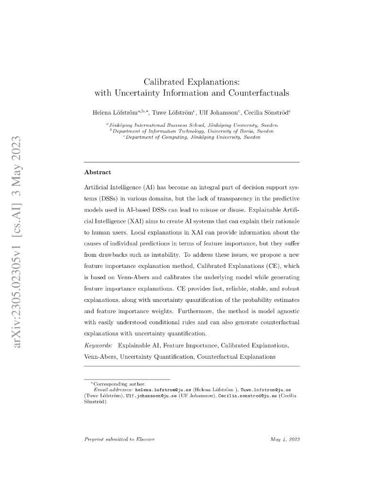 校准解释：带不确定信息和反事实分析（英文版）