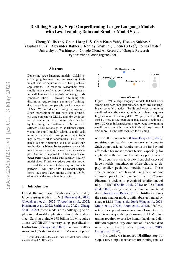 蒸馏逐步！用更少的训练数据和更小的模型尺寸胜过更大的语言模型（英文版）