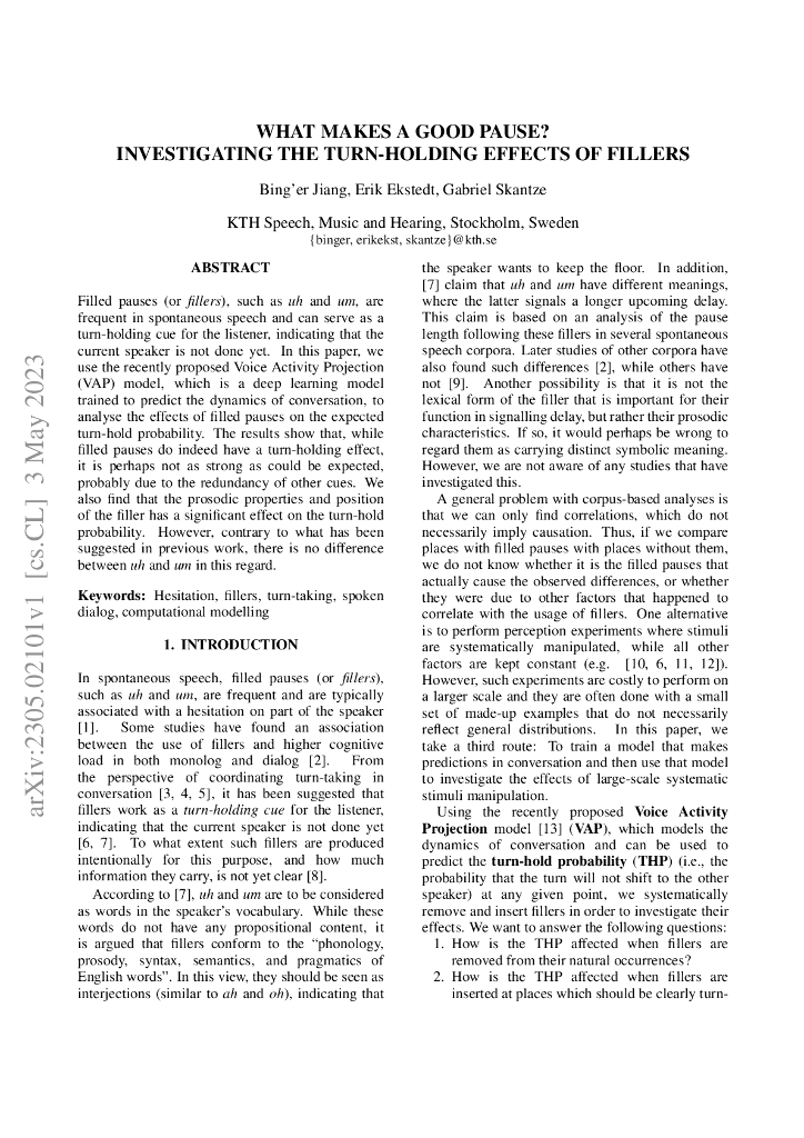 什么让一个停顿好？探究填充语的转折效应（英文版）