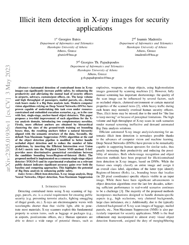 安全应用中 X 射线图像非法物品检测（英文版）