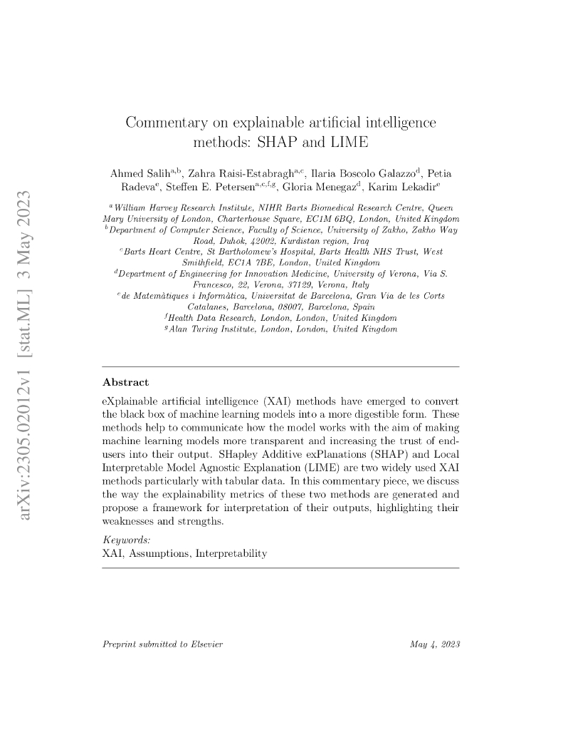 可解释人工智能方法评论：SHAP 和 LIME（英文版）