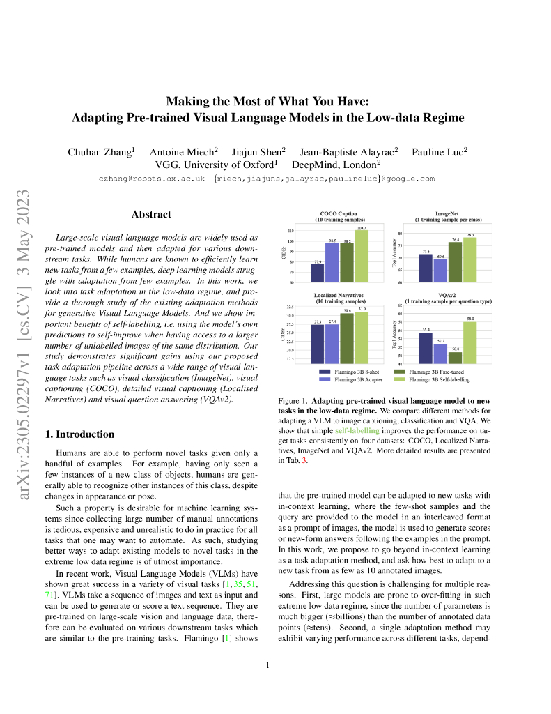 充分利用现有资源：在低数据条件下调整预训练的视觉语言模型（英文版）