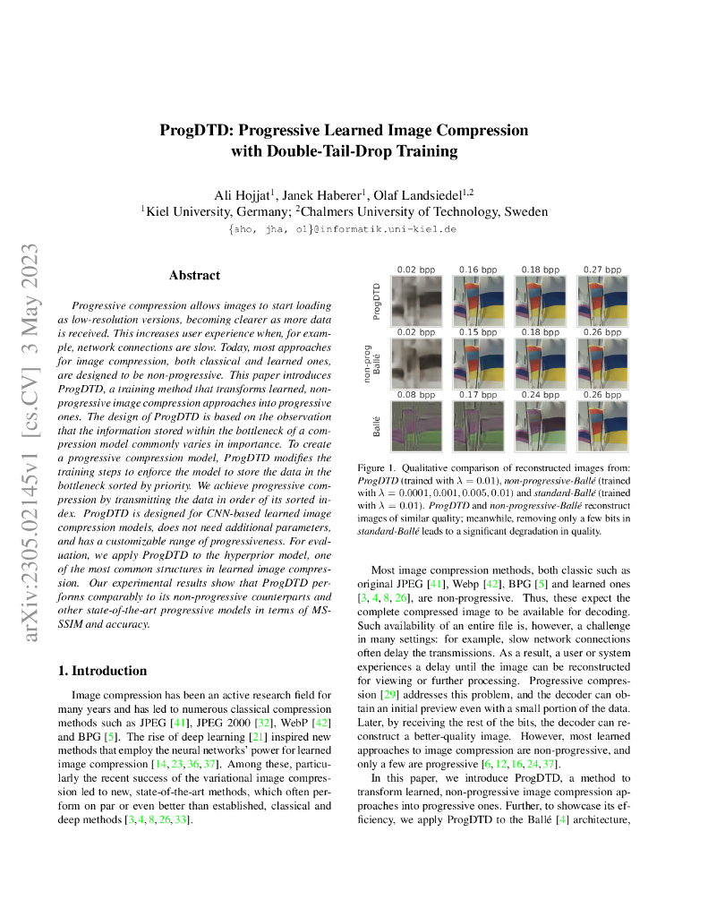ProgDTD：使用双尾端下降训练的渐进学习图像压缩（英文版）