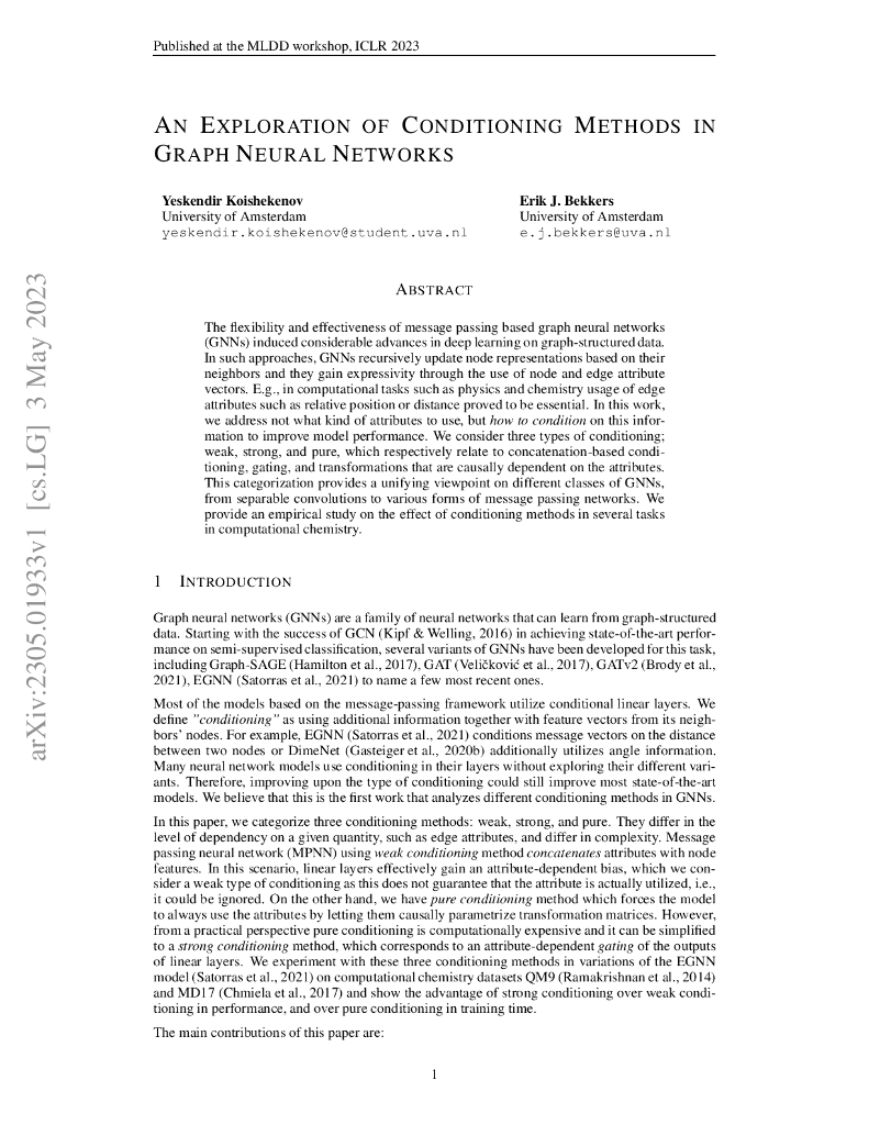 图神经网络中条件方法的探索（英文版）