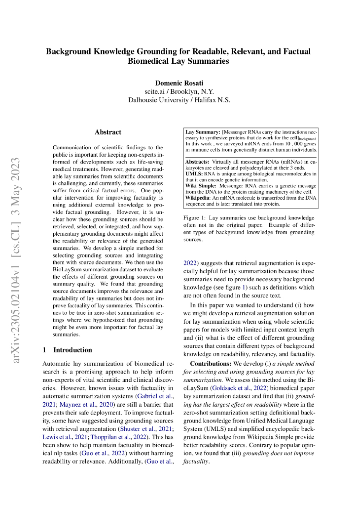 生物医学简介的可读性、相关性和真实性背景知识基础（英文版）