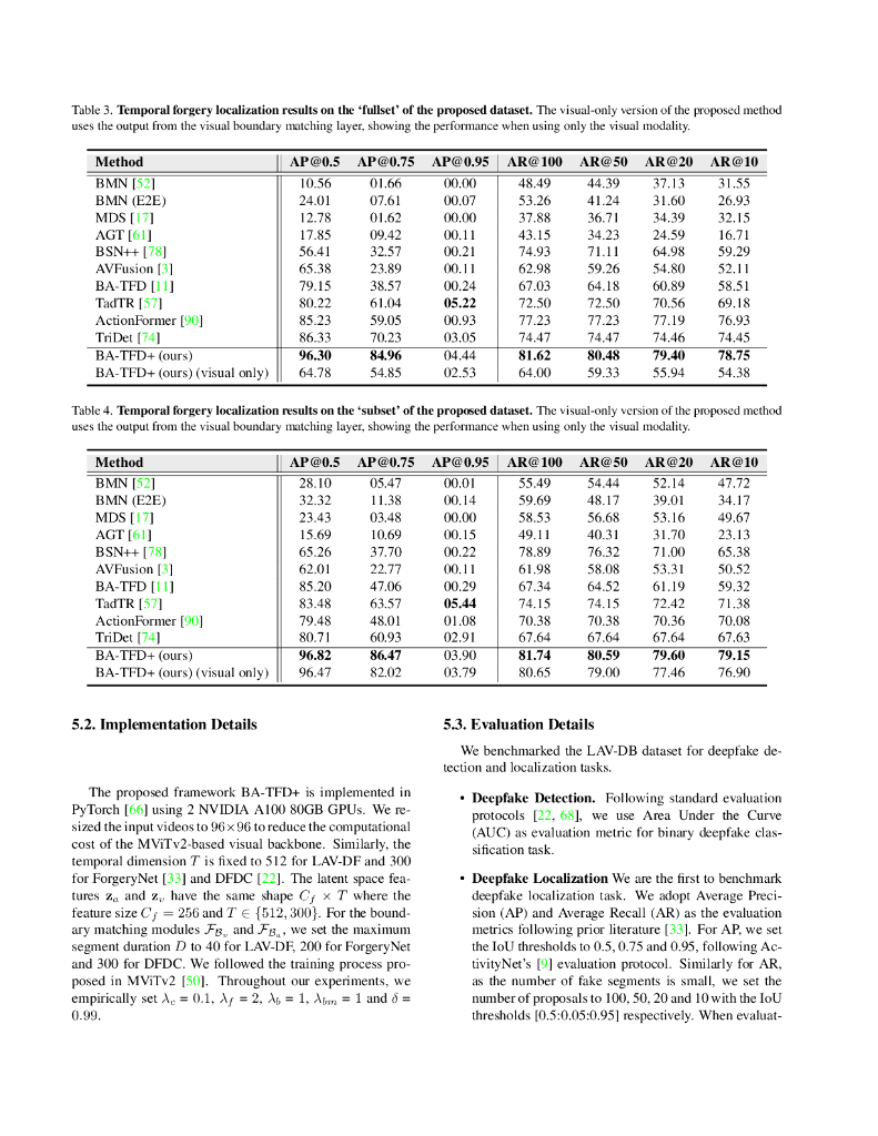 矩阵故障！基于内容驱动的音视频伪造检测与定位的大规模基准测试（英文版）_第9页