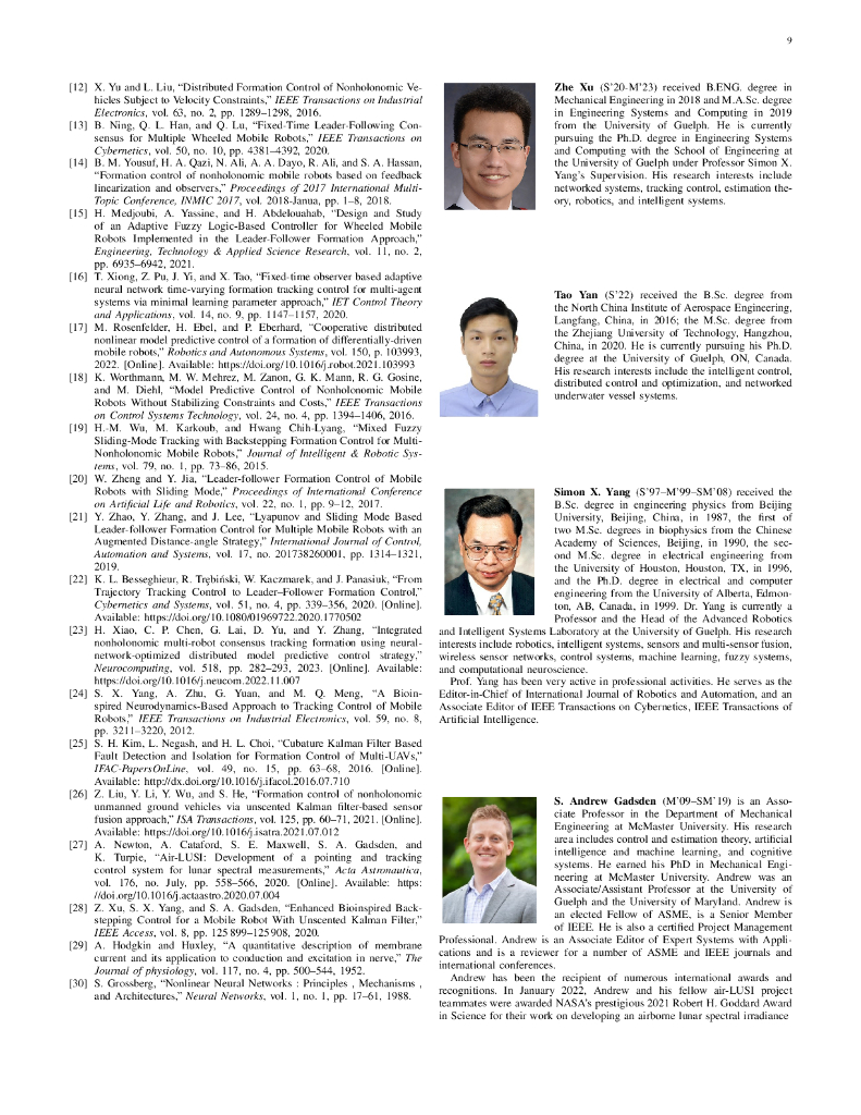 基于仿生神经动力学和自适应滑模创新滤波的移动机器人分布式领从编队控制（英文版）_第9页