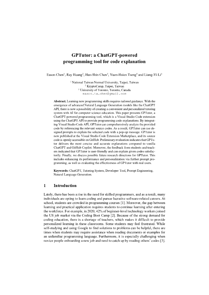 GPTutor:一个由 ChatGPT 驱动的编程工具，用于代码解释（英文版）